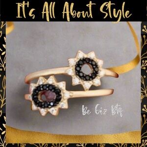 New Freida Rothman Authentic Rare Signature Marquise Station 2-Stack Ring Size 9